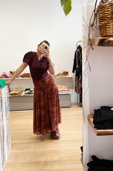 Elise Top in Mahogany-Top-Ulla Johnson-Debs Boutique